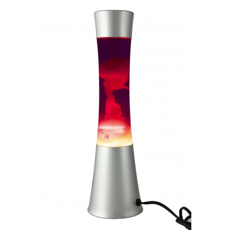 2T. 39,5 cm Lámpara metálica de lava blanca/rosa