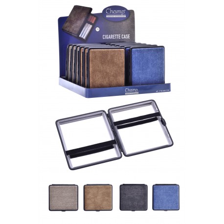 3T. Display with 12 "Champ" metal cigarette cases for 20 cigarettes