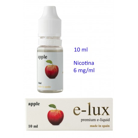 3T. e-liquid Apple 6 mg. envase con 10 ml. «e-lux»