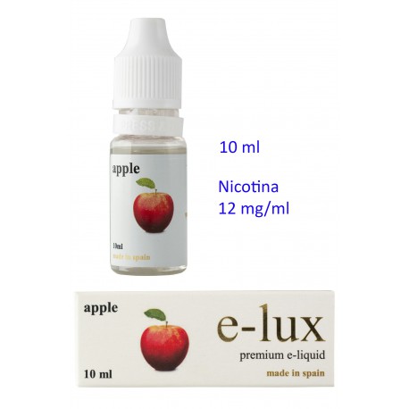 3T. e-liquid Apple 12 mg. envase con 10 ml. «e-lux»