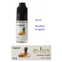 3T. e-liquid Tropical 6 mg. bottle with 10 ml. «e-lux»