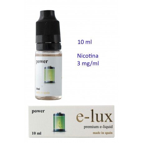 3T. e-liquid Power 3 mg. envase con 10 ml. «e-lux»