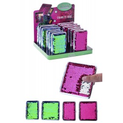 3T. Display with 12 "Champ" metal cigarette cases for 20 & 12 cigarettes