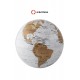 1T. White and brown rotating world ball