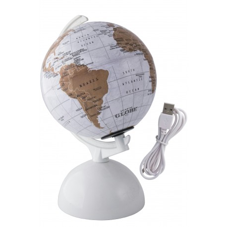 1T. White rotating world ball