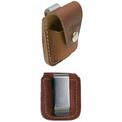 3T. Funda «Zippo» con clip marrón