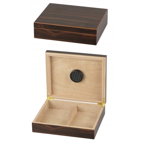 3T. Walnut finish humidor with divider and humidifier