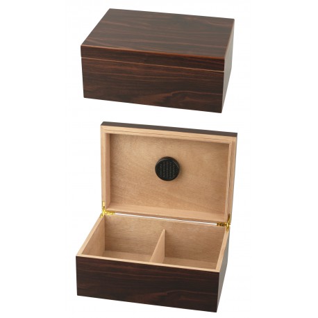 3T. Walnut finish humidor with divider and humidifier