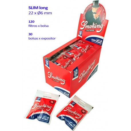 4T. «Smoking» display classic slim long filters (30 bags x 120 filters)