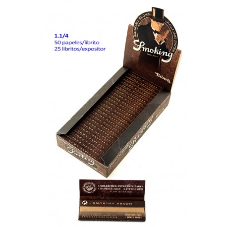 4T. «Smoking» Expositor con 25 libritos de 1.1/4 «Brown»