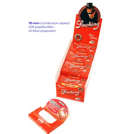 4T. Expositor con 20 libritos de 200 hojas «Smoking» Orange