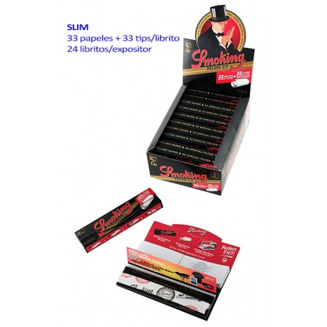 4T. Smoking expositor con 24 libritos «King Size De Luxe»+ Filter tips 2.0
