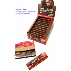 4T. Smoking expositor con 24 libritos «King Size Brown» + Filter tips