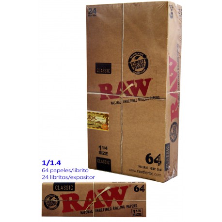 4T. «Raw 64» Display with 24 booklets of 1.1/4 of 64 leaves
