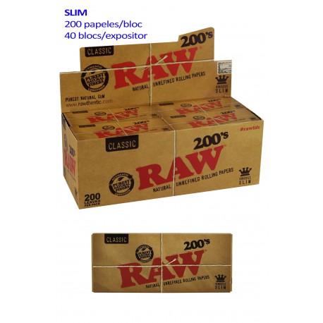 4T. «Raw 200» Display with  40 SLIM booklets of 200 leaves