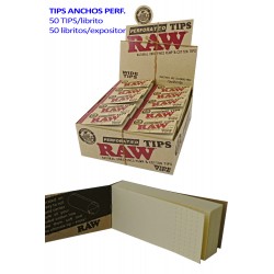 4T. «Raw»  Display with 50 booklets of 50 WIDE tips Hemp Cotton