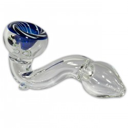 3T. 12 cm blue glass pipe