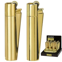4T. Exp. 12 encendedores Clipper «METAL GOLD». Con estuche de metal
