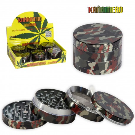 1T. Ø5,2 cm. Display with 6 Grinders 4 parts camouflaje