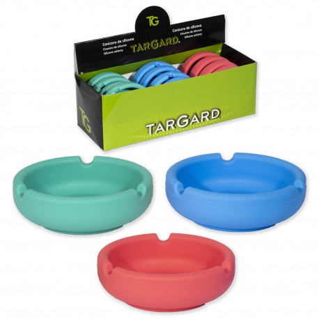 1T. Display with 12 assorted colored silicone ashtrays