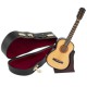 5T. Guitarra española decorativa miniatura en madera. Con estuche y soporte