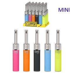 4T. Display with 24 Clipper piezo lighters «MINI TUBE SOFT COLORS»