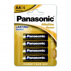 3T. Blister with 4 alkaline batteries Size M - 1,5V AA Panasonic Power LR6