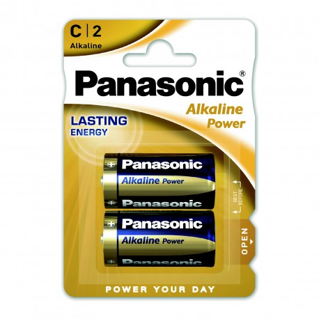 3T. Blister con 2 pilas alcalinas Size L - 1,5V C Panasonic Power LR14