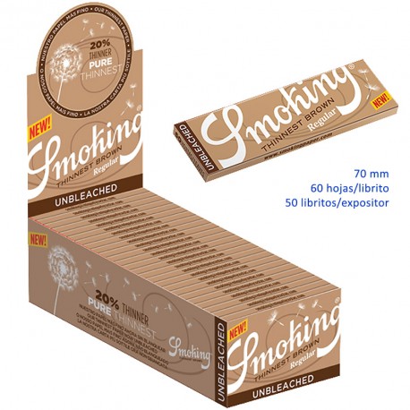 4T. Expositor con 50 libritos «Smoking» nº 8 Thinnest Brown
