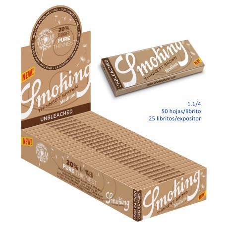 4T. Display with 25  booklets «Smoking»  Thinnest Brown 1 1/4