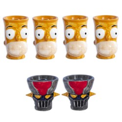 4T. Box with 6 handmade ceramic cups «H-22»