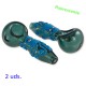 1T. Set de 2 Pipas de cristal verde fluorescente «Pulpo»