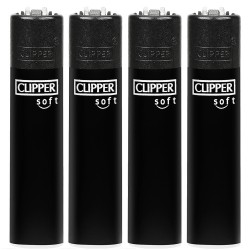 4T. Display with 48 Clipper lighters «SOFT TOUCH ALL BLACK»