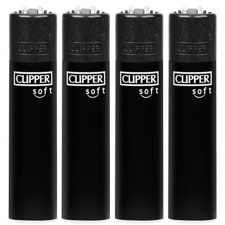 4T. Exp. 48 encendedores Clipper «SOFT TOUCH ALL BLACK»