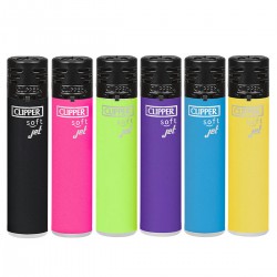 4T. Display with 48 lighters Clipper «JET FLAME FLUO+BLACK»