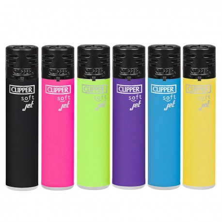 4T. Clipper «JET FLAME FLUO+BLACK» Expositor con 48 encendedores