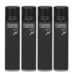 4T. Display with 48 Clipper lighters «JET FLAME SOFT BLACK»