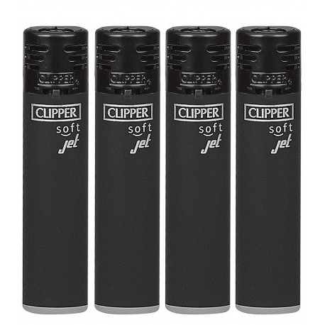 4T. Display with 48 Clipper lighters «JET FLAME SOFT BLACK»