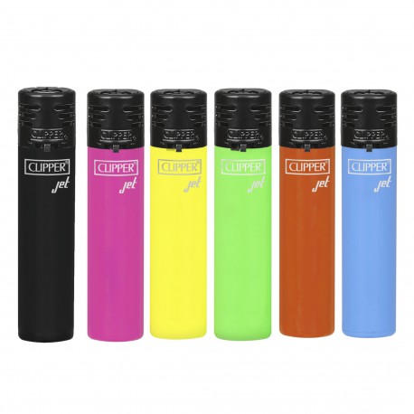 4T. Clipper «JET FLAME SHINY» Expositor con 48 encendedores