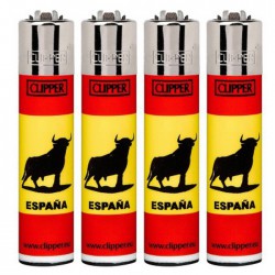 4T. Display with 48 «Spain Bull» decorated Clipper lighters