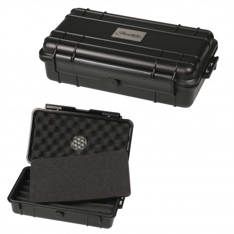 3T. Humidor acrílico negro para 10-15 cigarros con humidificador y correa de mano