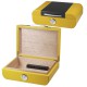 3T. Yellow / carbon humidor for 20-25 cigars with acrylic polymer humidifier