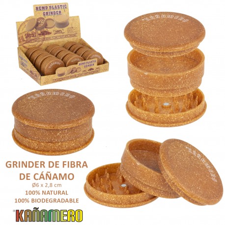 1T. Expositor con 12 grinders 3 partes de fibra de cáñamo Kañamero®