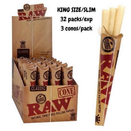 4T. «Raw» Classic KS Cone display with 32 packs of 3 cones