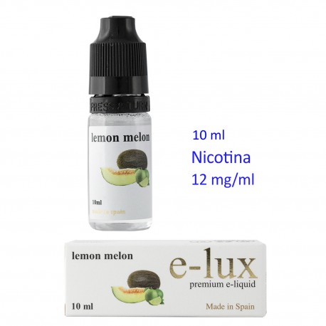 3T. E-Liquid Lemon Melon 12 mg. envase con 10 ml «e-lux»