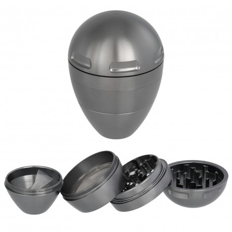 T1. Grinder metálico de 4 partes plateado