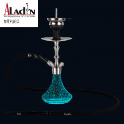 3T. 36 cm stainless steel shisha. and crystal fluorescent base