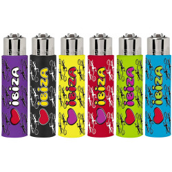 4T. Display with 30 Mini Clipper lighters with metal cover «IBIZA»