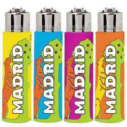 4T. Display with 30 Mini Clipper lighters with metal cover «MADRID»