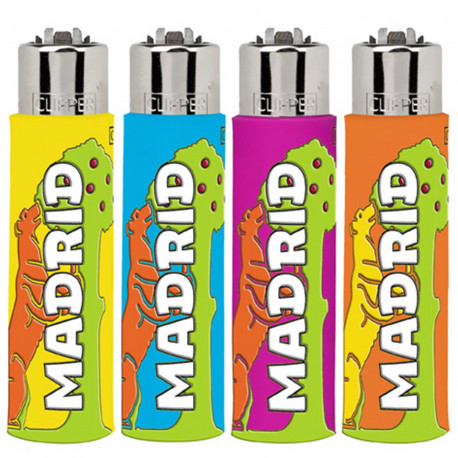 4T. Display with 30 Mini Clipper lighters with metal cover «MADRID»